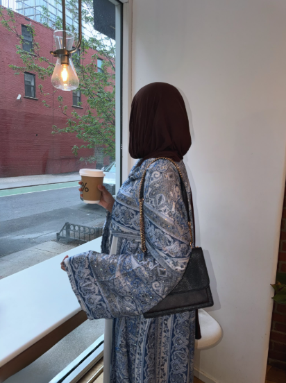 Blue Stone Pashmina Abaya