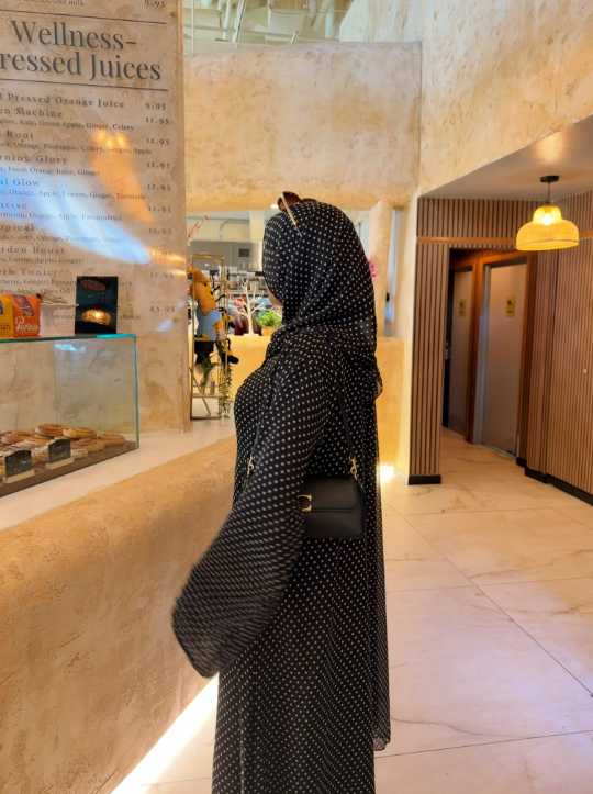 Black Polka Dot Abaya
