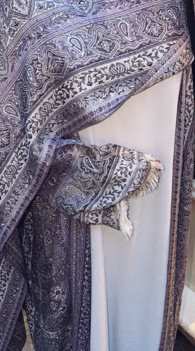Purple Stone Pashmina Abaya