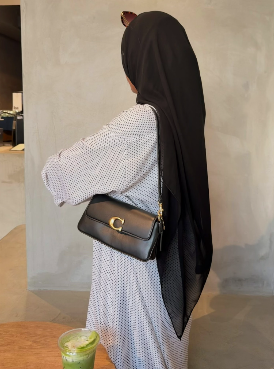 White Polka Dot Abaya