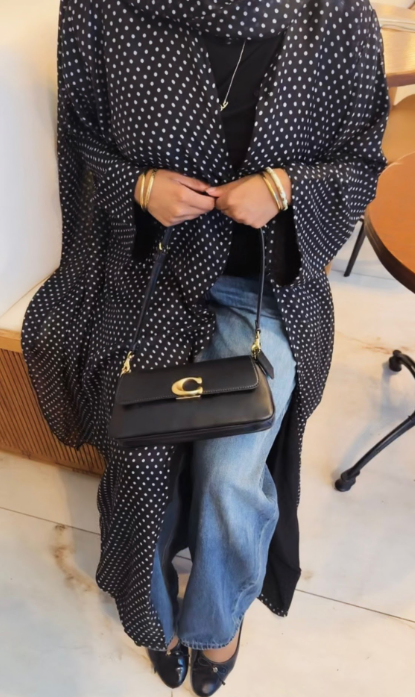 Black Polka Dot Abaya