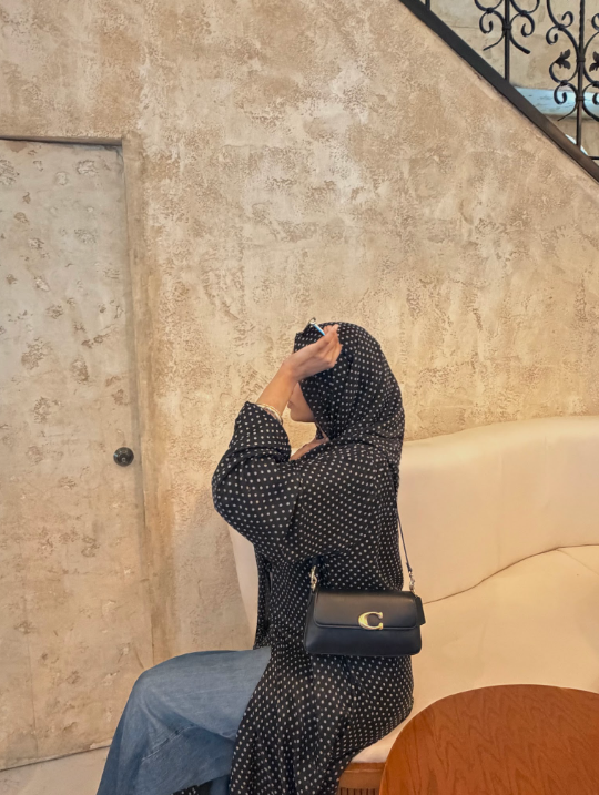 Black Polka Dot Abaya