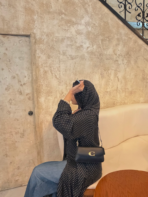 Black Polka Dot Abaya